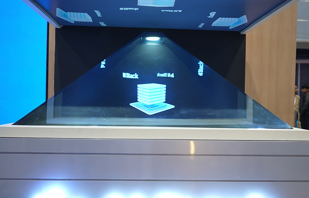 Jio AI Stack hologram display inside a technology exhibit